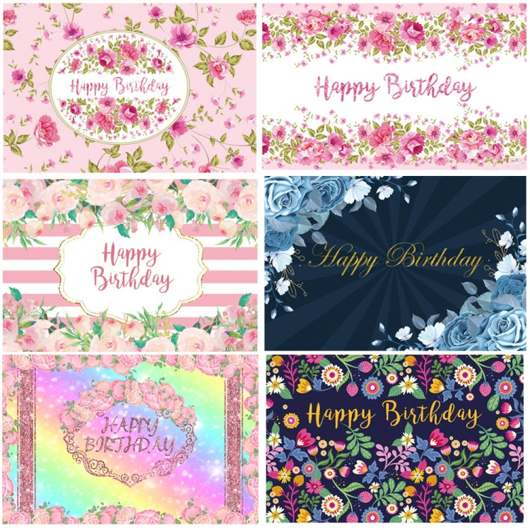 1.5m x 1m Flower Series Happy Birthday Party Photography Background Cloth(Msd00713) - Camera Accessories by buy2fix | Online Shopping UK | buy2fix