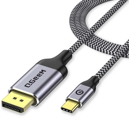 QGeeM QG-UA13 Type-C To DP 4K 60Hz Nylon Braided Adapter Cable, Length: 1.2m - Computer & Networking by QGeeM | Online Shopping UK | buy2fix