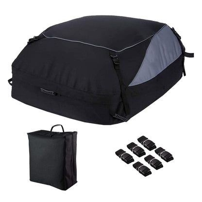 600D Oxford Cloth Car Luggage Bag Outdoor SUV Foldable Roof Bag, Size: M: 130 × 100 × 45cm(Black+Gray) - In Car by buy2fix | Online Shopping UK | buy2fix