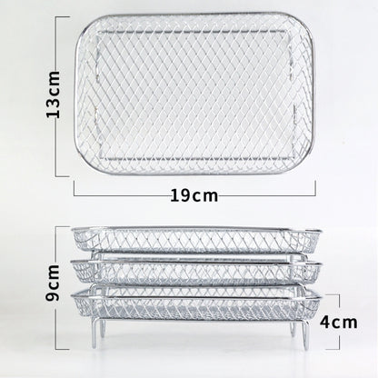 Air Fryer Accessories Three-Layer Steam Rack Stackable Dehydration Rack(Rectangle) - Home & Garden by buy2fix | Online Shopping UK | buy2fix