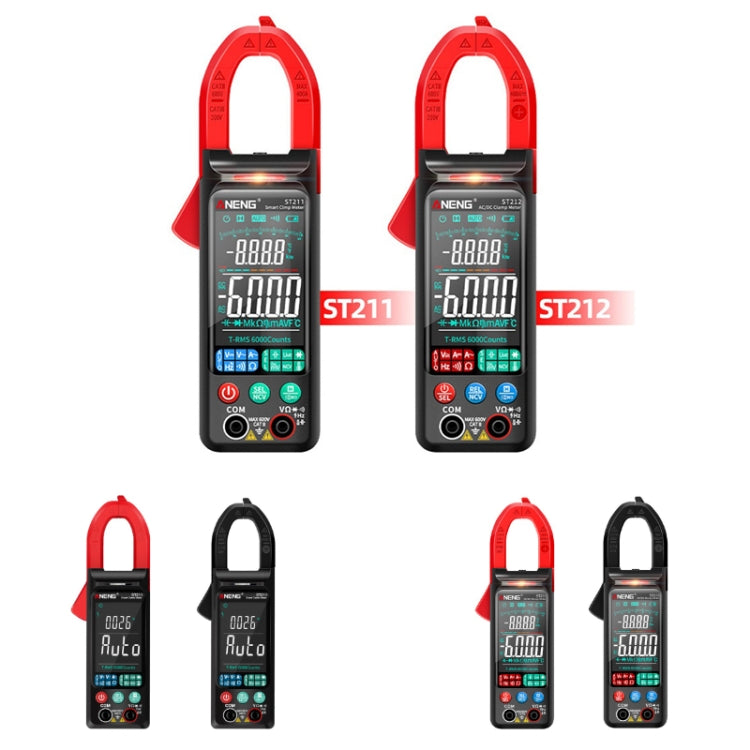 ANENG Large Screen Multi-Function Clamp Fully Automatic Smart Multimeter, Specification: ST212 Red DC Current - Consumer Electronics by ANENG | Online Shopping UK | buy2fix