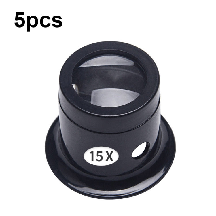 5pcs Eyepiece Magnifier Glass Lens Eyepiece Type Repair Magnifier, Times: 15X - Consumer Electronics by buy2fix | Online Shopping UK | buy2fix