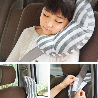 2pcs Children Neck Headrest Comfortable Shoulder Cover Car Neck Guard Pillow(Blue Gray Strip) - In Car by buy2fix | Online Shopping UK | buy2fix