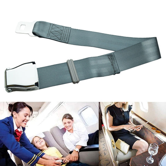 Two Point Aircraft Buckle Adjustable Seat Belt Extended Band(Gray) - In Car by buy2fix | Online Shopping UK | buy2fix