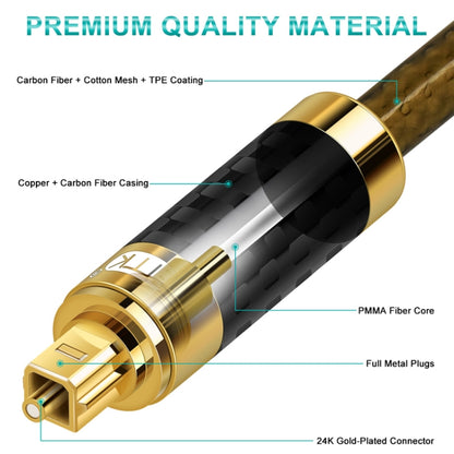 EMK GM/A8.0 Digital Optical Fiber Audio Cable Amplifier Audio Gold Plated Fever Line, Length: 5m(Transparent Coffee) -  by EMK | Online Shopping UK | buy2fix