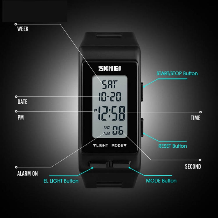 SKMEI 1362 Sports Electronic Watch Fashion Waterproof Countdown Children LED Watch(Grey) - LED Digital Watches by SKMEI | Online Shopping UK | buy2fix