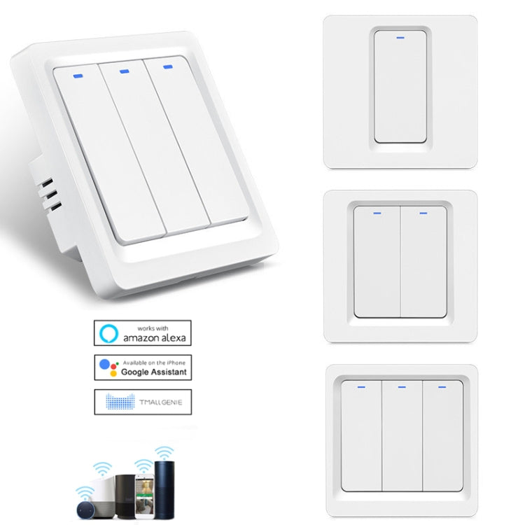 Tuya ZigBee Smart Single-fire Zero-fire Sharing Switch Phone Control Voice Panel EU Plug, Spec: 2 Buttons - Consumer Electronics by buy2fix | Online Shopping UK | buy2fix