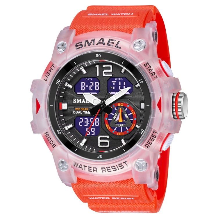 SMAEL 8007 Outdoor Sports Waterproof Dual Display Electronic Quartz Watch(Red) - Sport Watches by SMAEL | Online Shopping UK | buy2fix