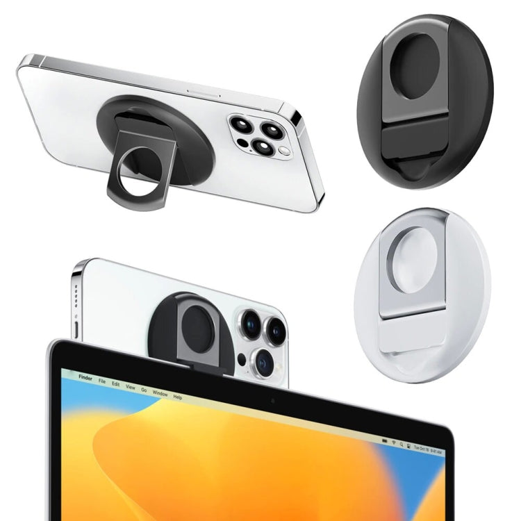 Magnetic Finger Ring Holder For MagSafe Phone MacBook Camera Mount Stand(Black) - Ring Holder by buy2fix | Online Shopping UK | buy2fix