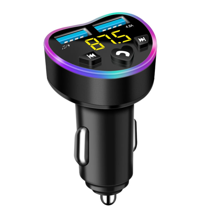 Car MP3 Bluetooth Player FM Transmitter Multifunctional Car Charger, Model: 4.8A Black - In Car by buy2fix | Online Shopping UK | buy2fix