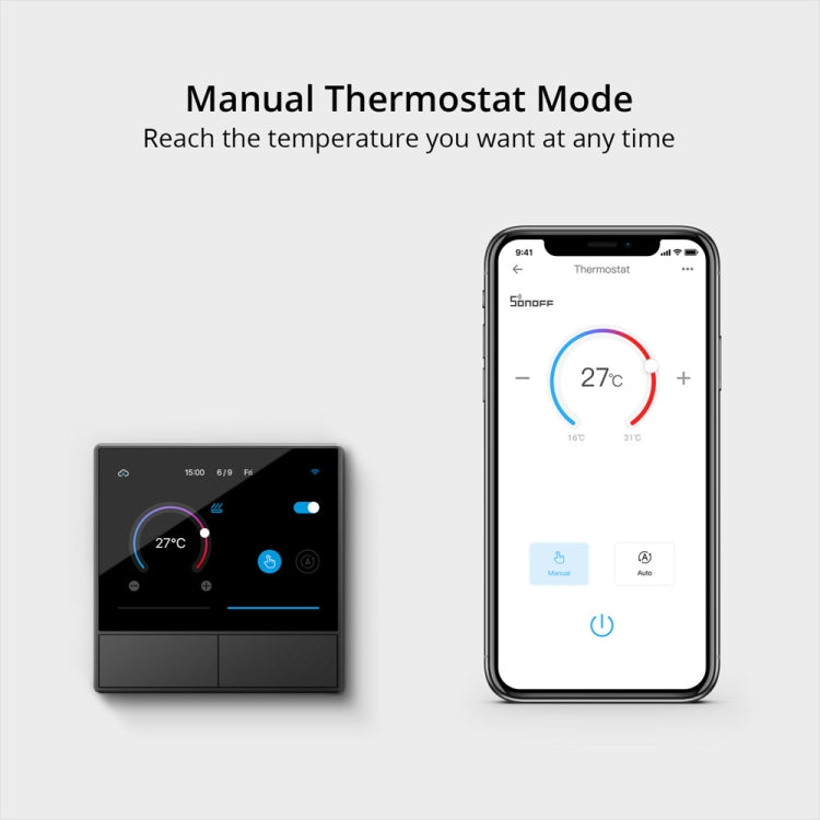 Sonoff NSPanel WiFi Smart Scene Switch Thermostat Temperature All-in-One Control Touch Screen, EU Plug(Black) - Smart Switch by Sonoff | Online Shopping UK | buy2fix