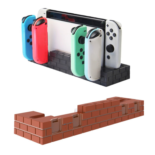 For Nintendo Switch / Switch OLED SW488 Power Bracket Game Card Storage Stand Handle Charging Seat(Brown) - Holder by buy2fix | Online Shopping UK | buy2fix