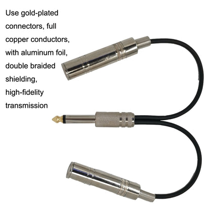 6.35mm Male To 2 Female Dual Channel Noise Reduction Shielded Bass Electric Guitar Cable Musical Instrument Accessories(0.2m) - Other Accessories by buy2fix | Online Shopping UK | buy2fix