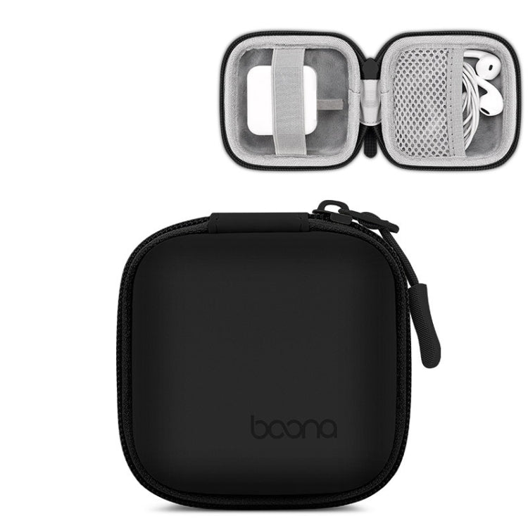 Baona BN-F001 Leather Digital Headphone Cable U Disk Storage Bag, Specification: Small Square Black - Digital Storage Bag by Baona | Online Shopping UK | buy2fix