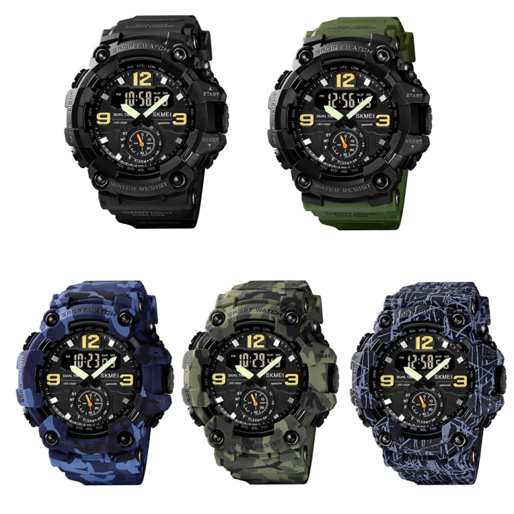 SKMEI 1637 Sports Digital Display Outdoor Shockproof Plastic Large Dial Men Watch, Color: Blue Camouflage - LED Digital Watches by SKMEI | Online Shopping UK | buy2fix