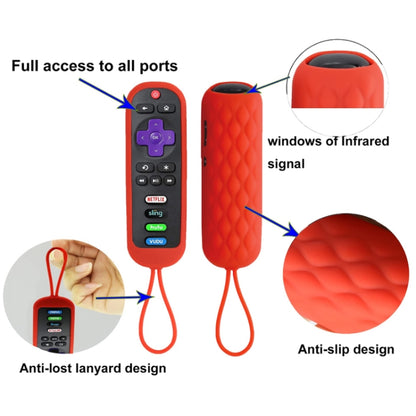 For TCL Roku RC280/RC282 2pcs Oval Remote Control Silicone Case(Red) - Consumer Electronics by buy2fix | Online Shopping UK | buy2fix