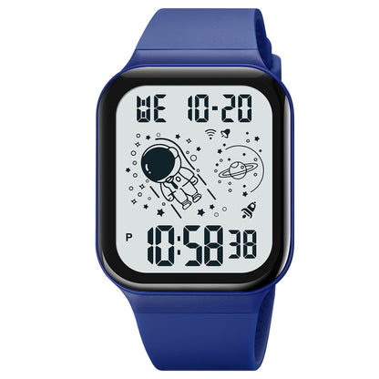 SKMEI 1863 Multifunctional Astronaut Student Digital Sports Square Watch(Blue White Machine) - LED Digital Watches by SKMEI | Online Shopping UK | buy2fix