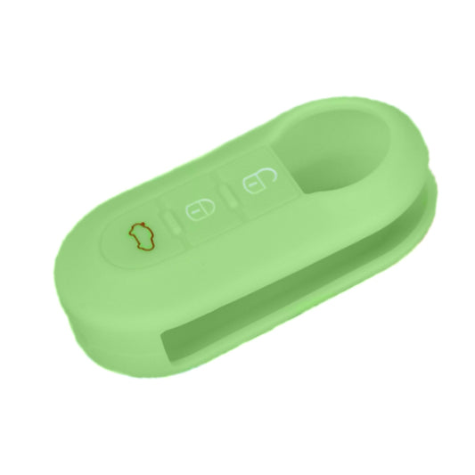 For Fiat 500 2pcs Folding 3 Button Remote Control Silicone Case(Apple Green) - Car Key Cases by buy2fix | Online Shopping UK | buy2fix