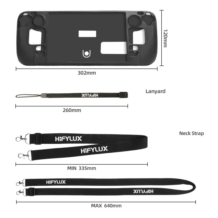 For Steam Deck Hifylux ST-PF14 Game Console Silicone Case Anti-scratch Non-slip Handheld Case Lanyard(Orange) - Accessories by buy2fix | Online Shopping UK | buy2fix