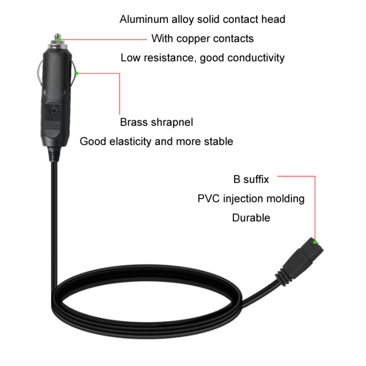 12V/24V Car Refrigerator Cable B Suffix Cigarette Lighter Plug Power Cord, Length: 1m With Switch -  by buy2fix | Online Shopping UK | buy2fix