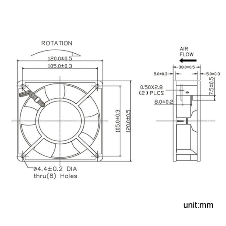 XIN RUI FENG XRF12038HASL 380V Oil Bearing 12cm Cooling Fan -  by XIN RUI FENG | Online Shopping UK | buy2fix