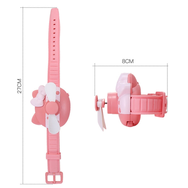 1158 Cartoon Shape Children Watch Fan USB Charging Portable Wrist Mini Fan(Coral Red) - Electric Fans by buy2fix | Online Shopping UK | buy2fix