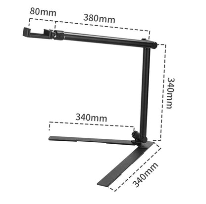 DT-06 Desktop Overlook Mobile Phone Bracket Camera Fill Light Universal Foldable Bracket - Stand by buy2fix | Online Shopping UK | buy2fix