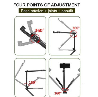 DT-06 Desktop Overlook Mobile Phone Bracket Camera Fill Light Universal Foldable Bracket - Stand by buy2fix | Online Shopping UK | buy2fix