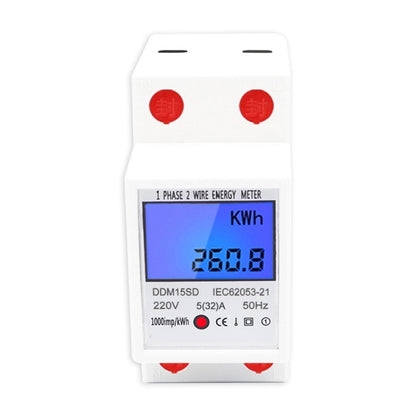 DDM15SD 5 (20) A Single-phase Multi-function Rail Meter with Backlight LCD Display - Current & Voltage Tester by buy2fix | Online Shopping UK | buy2fix
