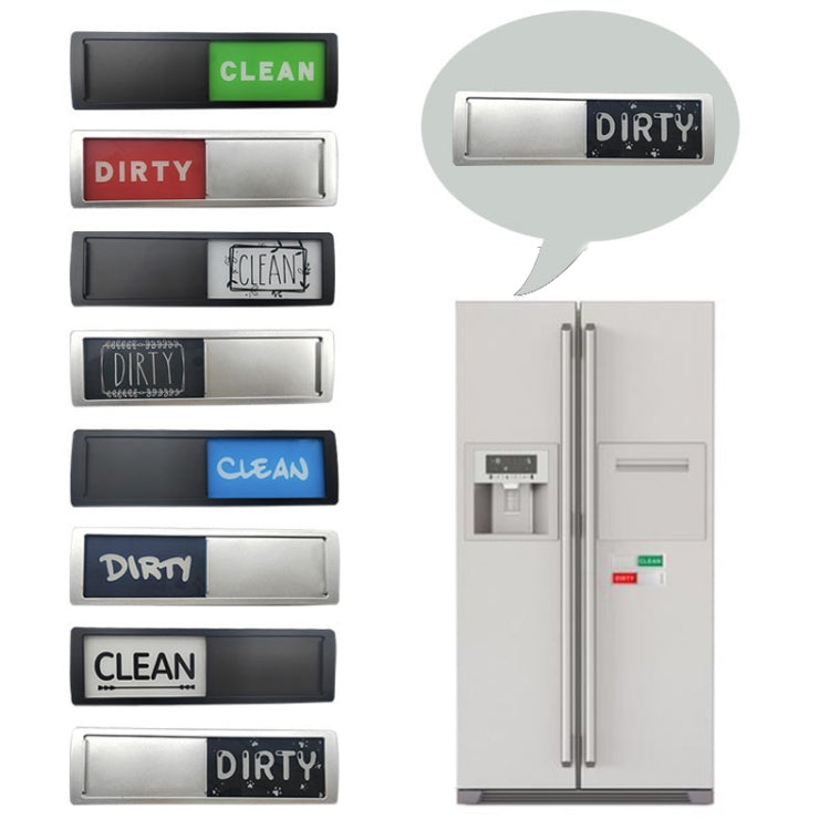 Dishwasher Magnet Clean Dirty Sign Double-Sided Refrigerator Magnet(Silver Leaf) - Dish Washers & Accessories by buy2fix | Online Shopping UK | buy2fix