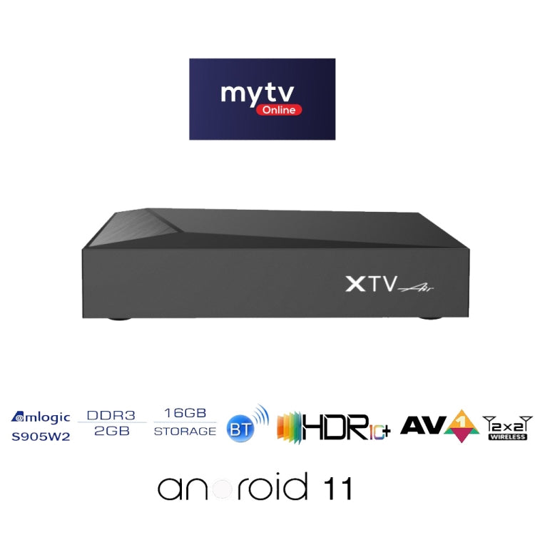 XTV Air 2GB+16GB Infrared Remote Control Version Mini HD 4K Android TV Box Network Set-Top Box Amlogic S905w2 Quad Core(UK Plug) - Amlogic S905 by buy2fix | Online Shopping UK | buy2fix