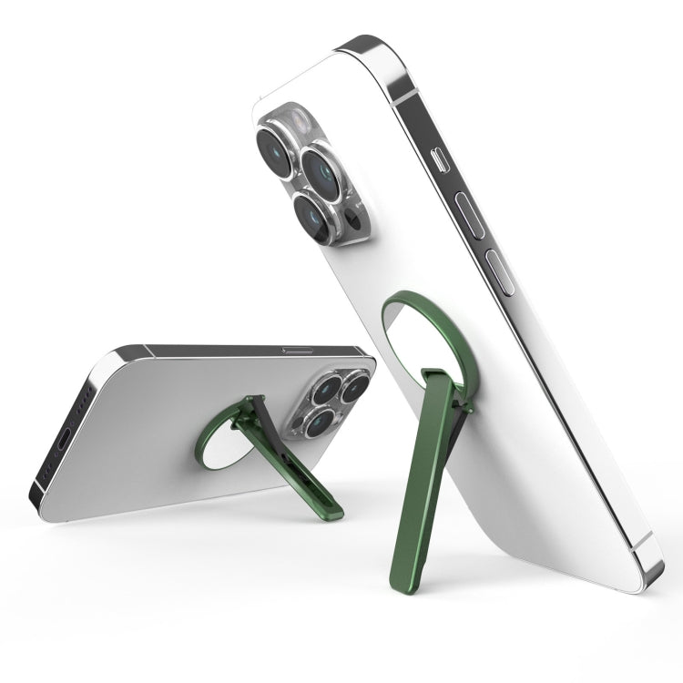 Aluminum Alloy Mobile Phone Bracket Ultra-thin Rotating Back Stick Lollipop Mirror Bracket(Green) - Desktop Holder by buy2fix | Online Shopping UK | buy2fix
