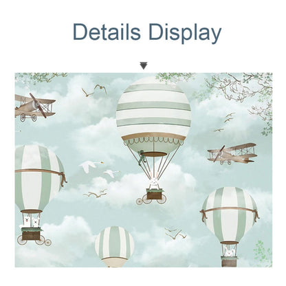 1.5m x 1m Cartoon Airplane Hot Air Balloon Theme Birthday Background Cloth Photography Decoration Backdrop -  by buy2fix | Online Shopping UK | buy2fix