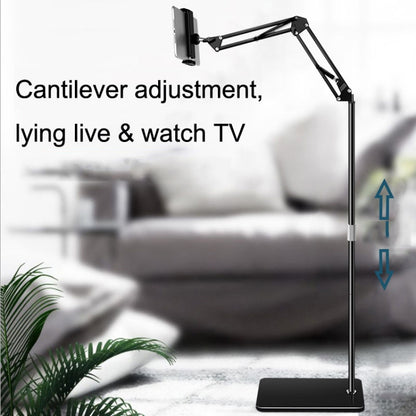 175cm Mobile Phone Tablet Live Broadcast Bedside Lifting Bracket Cantilever Floor Model (White) - Lazy Bracket by buy2fix | Online Shopping UK | buy2fix