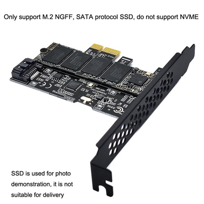 PCI-E to SATA3.0+M2 NGFF Expansion Card 6G Hard Disk Transfer Card(Black) - Add-on Cards by buy2fix | Online Shopping UK | buy2fix