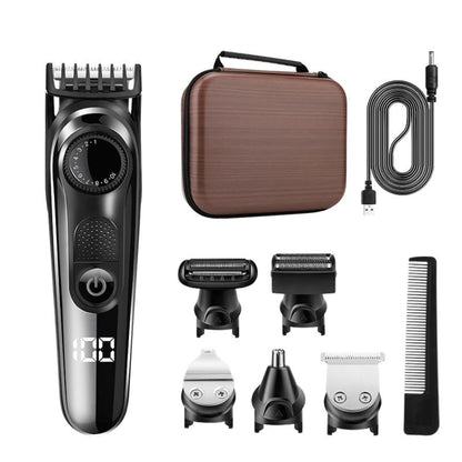 5 In 1 Men Multi-functional Haircut Carving Electric Shaver Reciprocating Shaver Set With Storage Bag - Hair Trimmer by buy2fix | Online Shopping UK | buy2fix