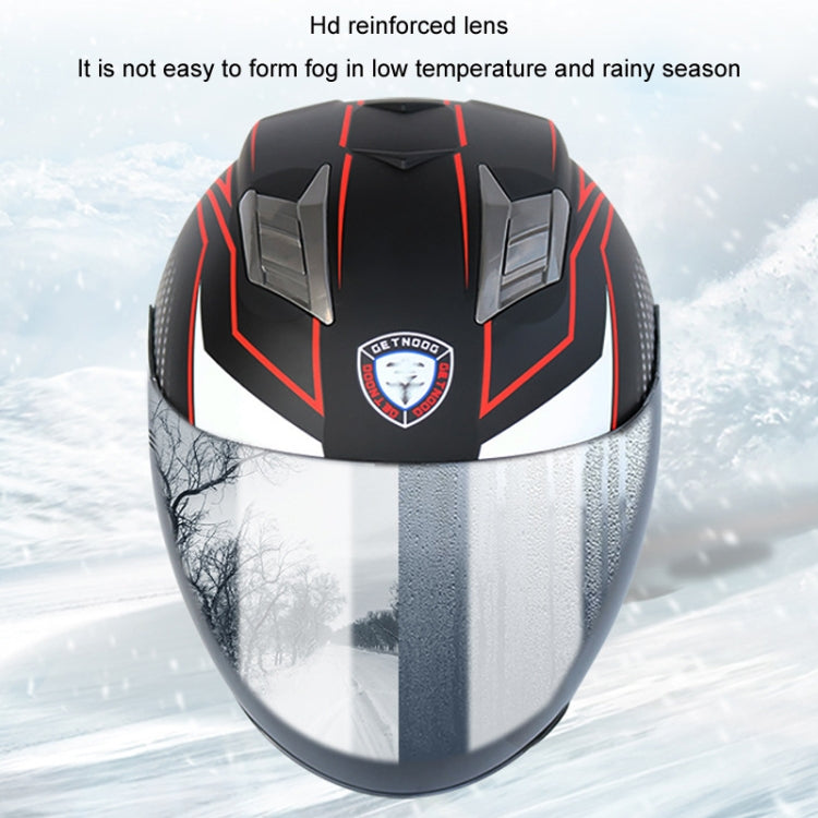 KUQIBAO Motorcycle Smart Bluetooth Sun Protection Double Lens Safety Helmet, Size: M(Matte Black+Gray Tail) - Helmets by KUQIBAO | Online Shopping UK | buy2fix