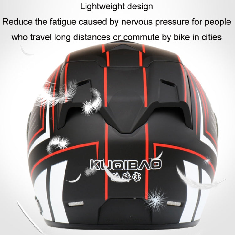 KUQIBAO Motorcycle Smart Bluetooth Sun Protection Double Lens Safety Helmet, Size: M(Matte Black+Black Tail) - Helmets by KUQIBAO | Online Shopping UK | buy2fix