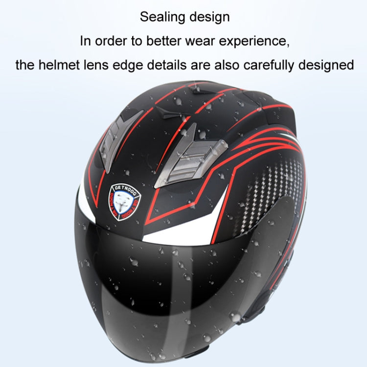 KUQIBAO Motorcycle Smart Bluetooth Sun Protection Double Lens Safety Helmet, Size: M(Matte Black+Gray Tail) - Helmets by KUQIBAO | Online Shopping UK | buy2fix