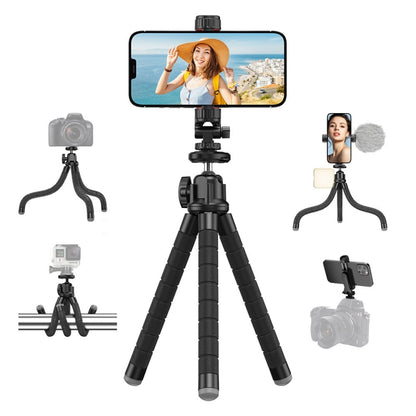 APEXEL APL-JJ025 Camera Mobile Phone Outdoor Selfie Live Lazy Bracket Multifunctional Octopus Tripod(Black) - Stand by APEXEL | Online Shopping UK | buy2fix