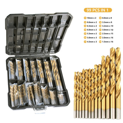 99-in-1  Titanium Drill Bit Set High-Speed Steel Drill Bits - Drill & Drill Bits by buy2fix | Online Shopping UK | buy2fix