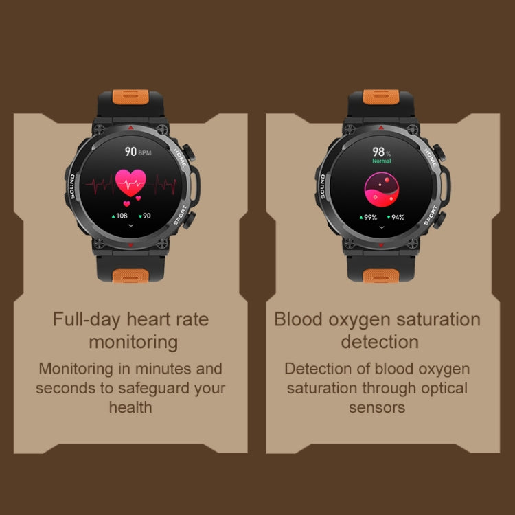 S56T Heart Rate/Blood Oxygen/Sleep Monitoring Bluetooth Call Outdoor Waterproof Smart Watch(Black) - Smart Watches by buy2fix | Online Shopping UK | buy2fix