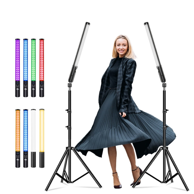 Pixel S24 RGB Fill Light Rod Handheld Portable Color Icelet Outdoor Videos Live Broadcast Studio Camera Stick Lamp(Standard Set+EU Plug Adapter) -  by Pixel | Online Shopping UK | buy2fix