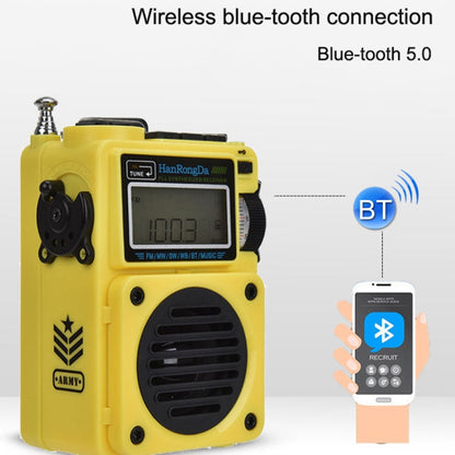 HanRongda HRD-701 Portable Full Band Radio Subwoofer Bluetooth TF Card Digital Display Radio(Khaki) - Radio Player by HanRongda | Online Shopping UK | buy2fix