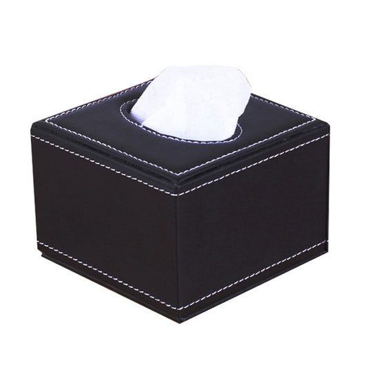 Sheepskin Hotel Restaurant Leather Square Paper Box Car Tissue Box - Tissue Boxes by buy2fix | Online Shopping UK | buy2fix