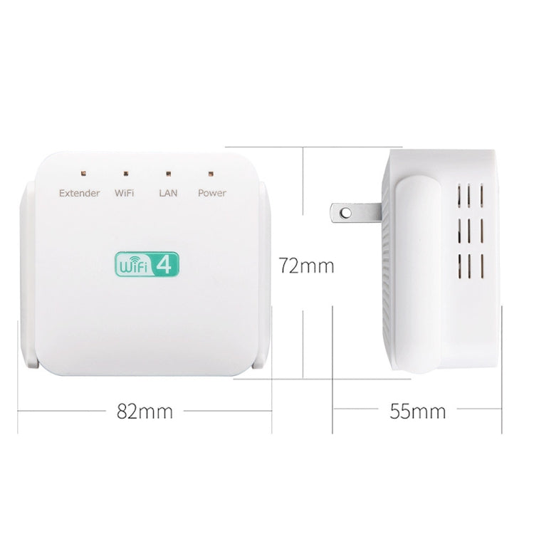 2.4G 300M Wi-Fi Amplifier Long Range WiFi Repeater Wireless Signal Booster EU Plug White - Broadband Amplifiers by buy2fix | Online Shopping UK | buy2fix