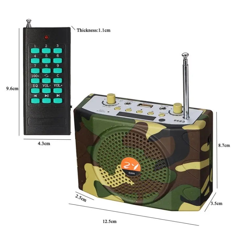 25W  Bluetooth Voice Amplifier Bird Hunting Speaker Supports USB/TF/FM 1000m Remote Control US Plug(Camouflage) - Midrange Speaker & Frequency Divider by buy2fix | Online Shopping UK | buy2fix