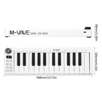 M-VAVE SKM-25MINI Digital Electronic Piano 25 Key Musical Instrument MIDI Keyboard Controller - Keyboard Instruments Accessories by M-VAVE | Online Shopping UK | buy2fix