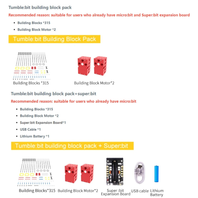 Yahboom Micro: Bit Self-Balancing Block Building Programmable APP Control Robot Kit, Spec: Tumblebit Pack - Components Kits by Yahboom | Online Shopping UK | buy2fix