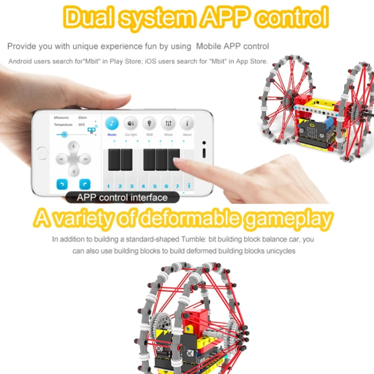 Yahboom Micro: Bit Self-Balancing Block Building Programmable APP Control Robot Kit, Spec: Tumblebit Pack - Components Kits by Yahboom | Online Shopping UK | buy2fix